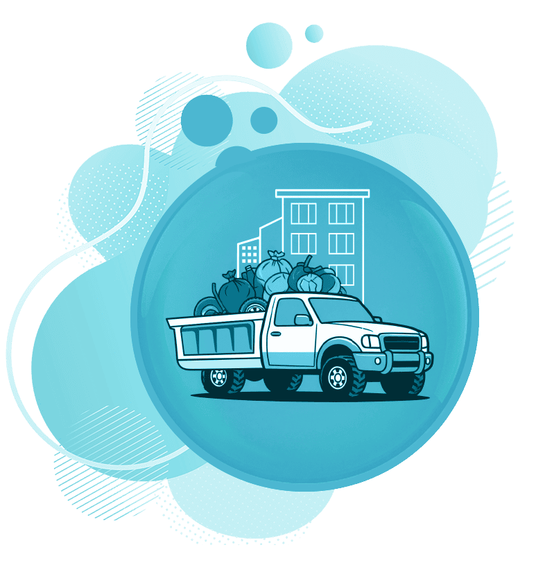 A junk removal truck loaded with debris and trash, ready for hauling services for property cleanouts and management.