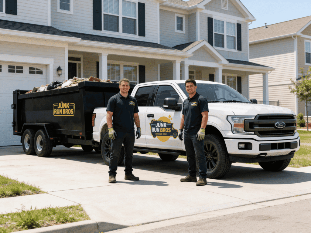 Junk Run Bros crew on a property management job
