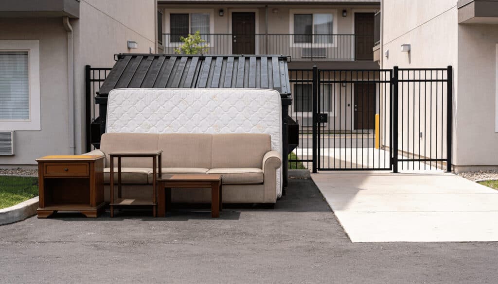 organized bulk item staging apartment community